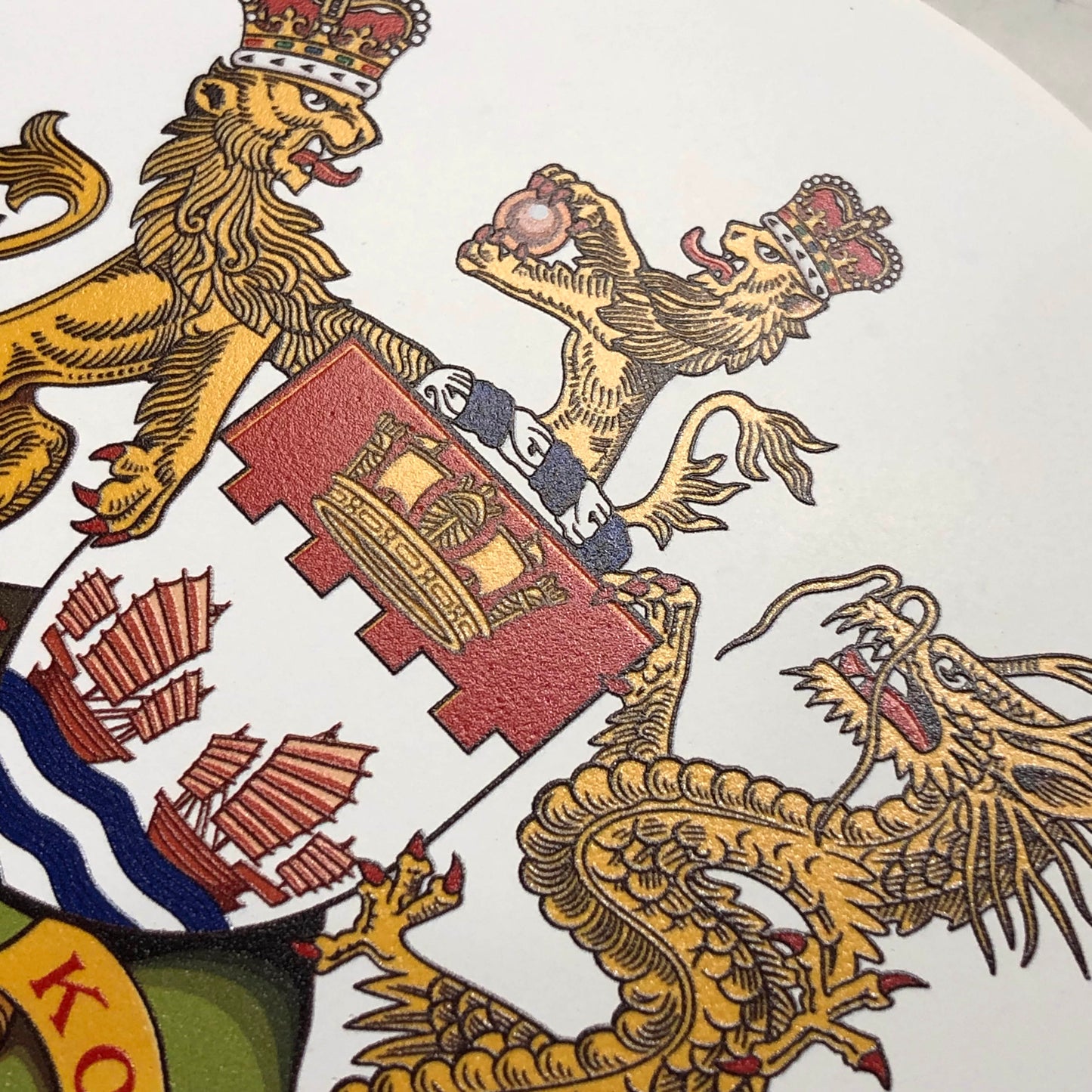 香港紋章 鶯歌陶瓷 啞色杯墊 🇹🇼 Made in Taiwan