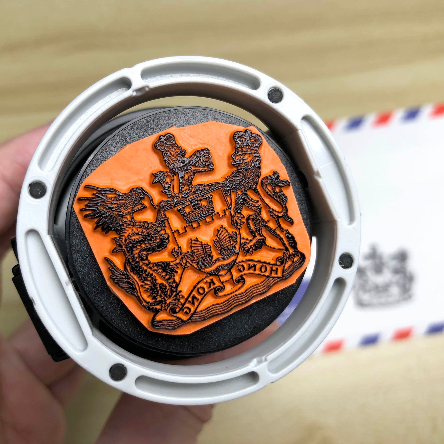 香港紋章 回墨印 Coat of Arms of Hong Kong Stamp 🇹🇼 Made in Taiwan