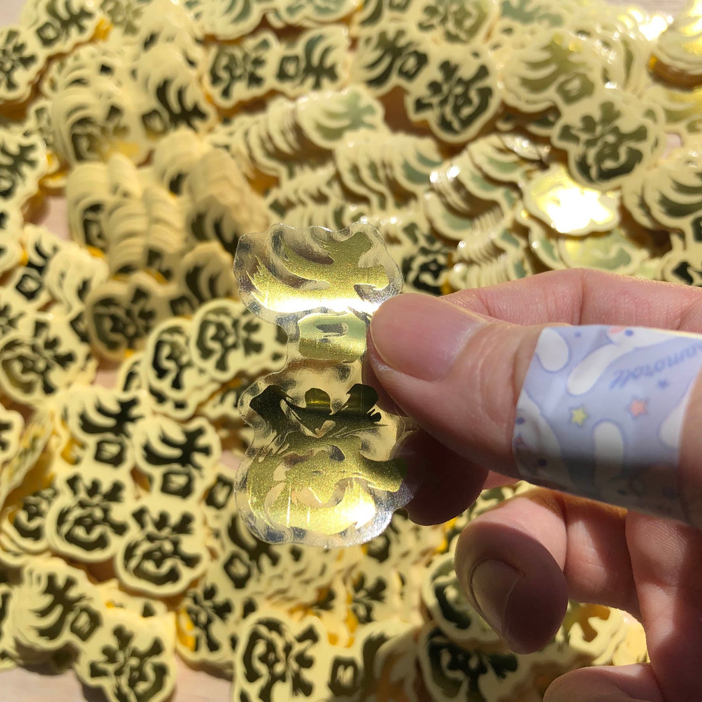 瑕疵品 透明小貼紙 金色香港加油 🇹🇼 Made in Taiwan