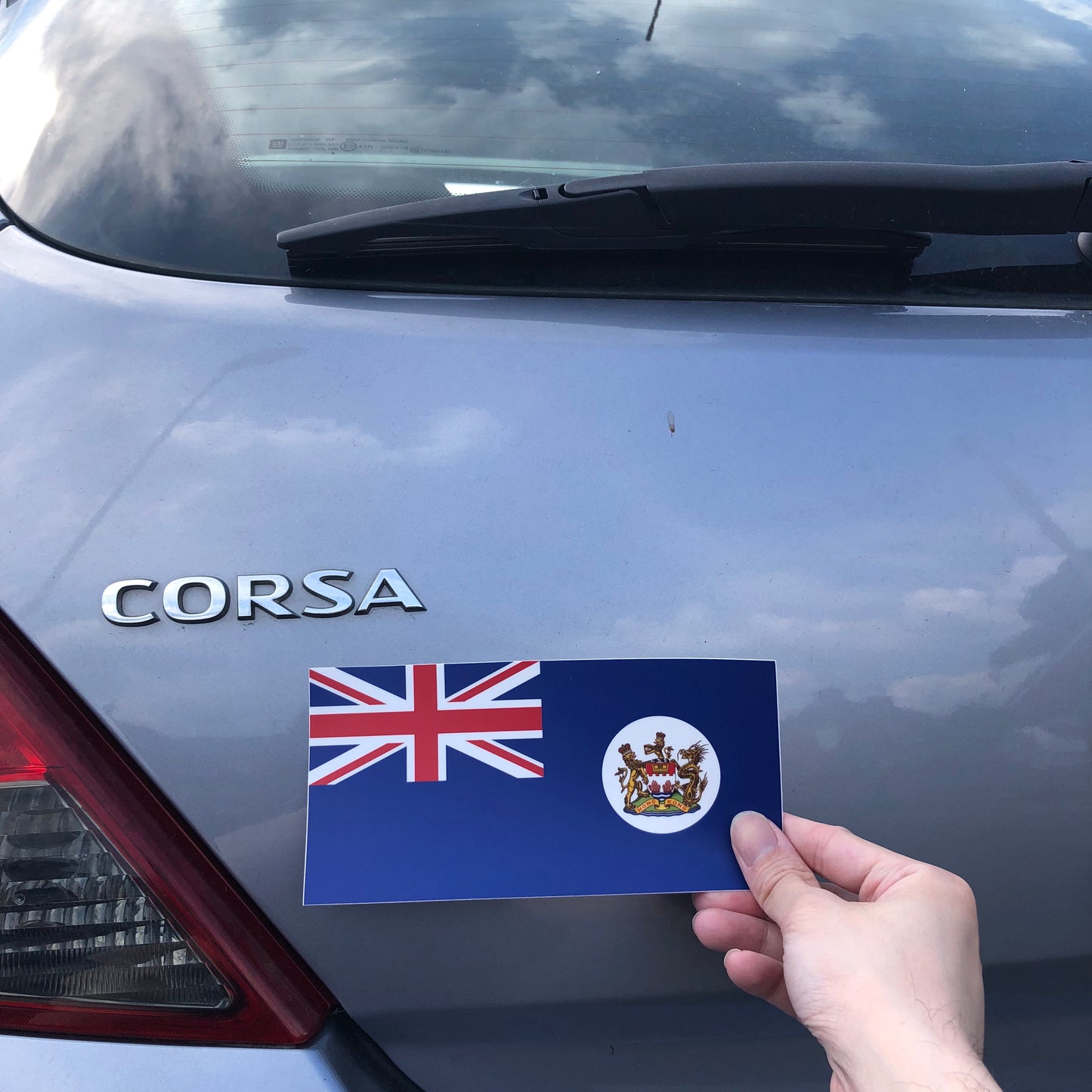 香港旗車身貼Hong Kong Flag Bumper Sticker 🇮🇹 Made in Italy