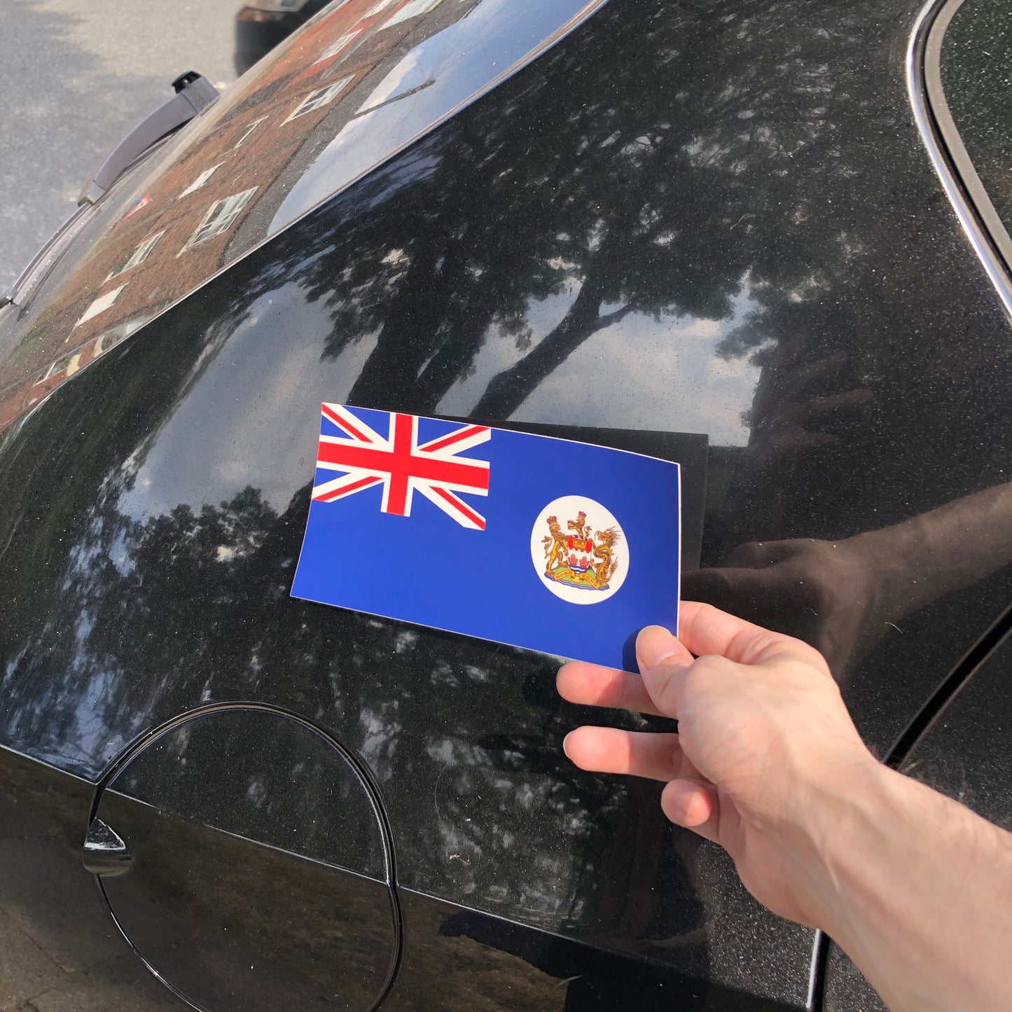 香港旗車身貼Hong Kong Flag Bumper Sticker 🇮🇹 Made in Italy