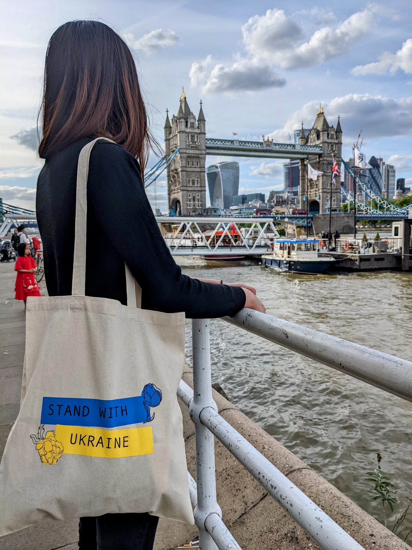 Stand with Ukraine Tote Bag 🇵🇱 Printed in Poland 🇮🇳 Origin from India