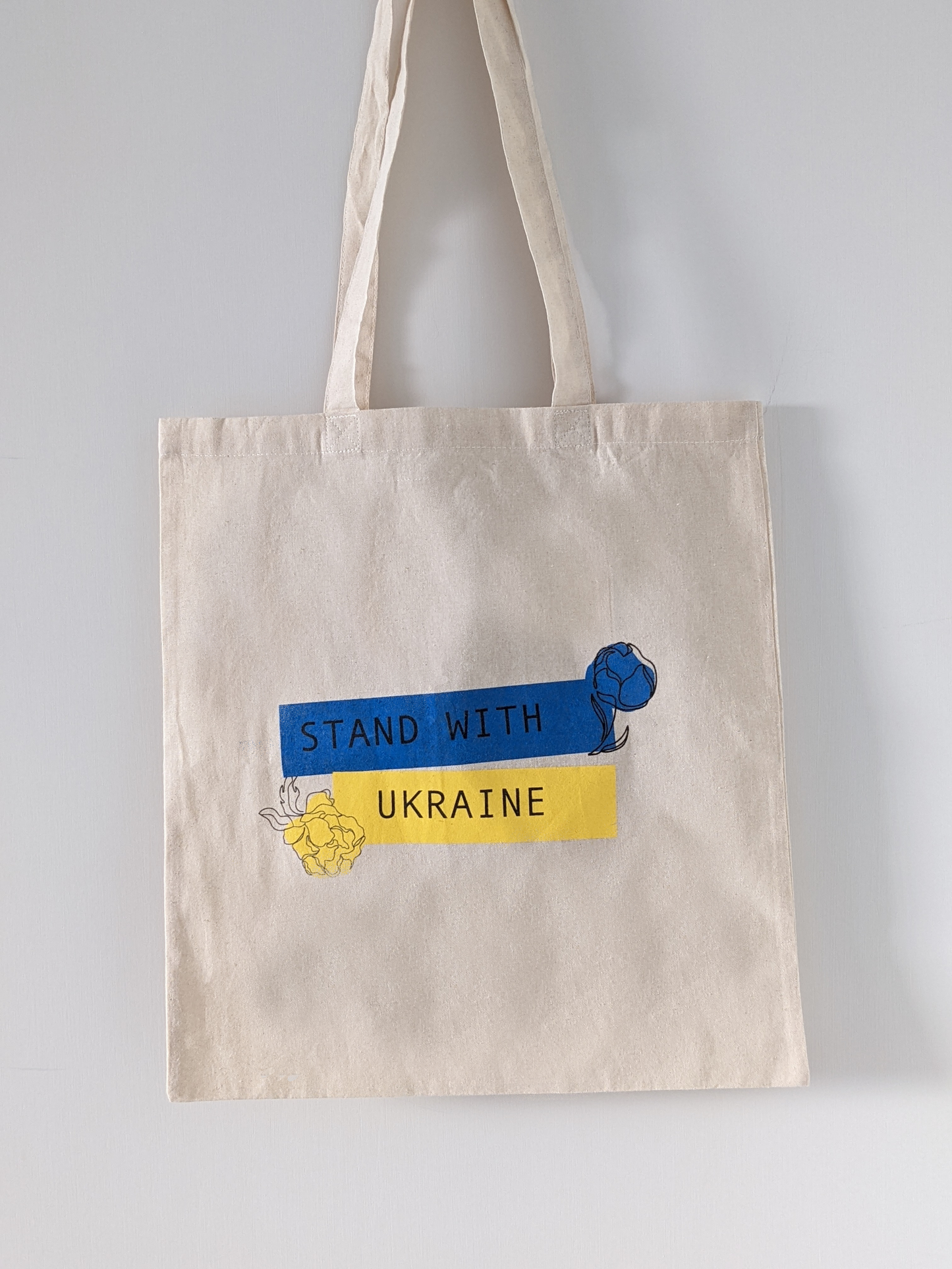 Stand with Ukraine Tote Bag 🇵🇱 Printed in Poland 🇮🇳 Origin from India